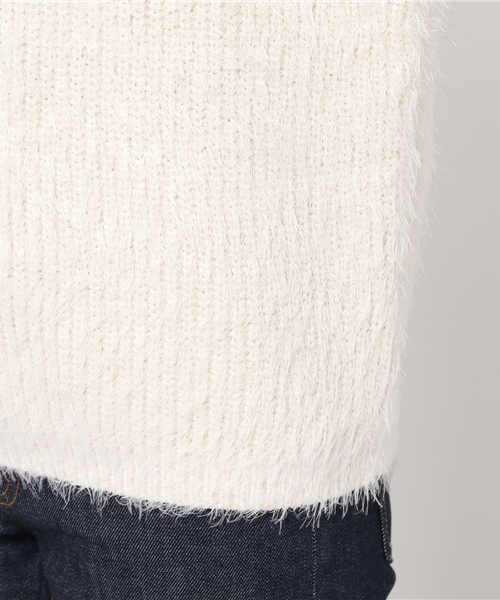 LBC(エルビーシー)の「フェザーヤーンプルオーバー (ニット/セーター・レディース・オフホワイト/グレー/ライトブラウン・MEDIUM)」の9枚目の写真