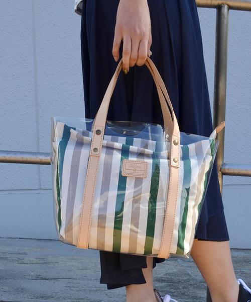 liflattie ships（リフラティ シップス）の「【別注】FOLNA（フォルナ）:マルチストライプ トート ◇（トートバッグ・レディース・ネイビー/グリーン・ONE SIZE）」の2枚目の写真