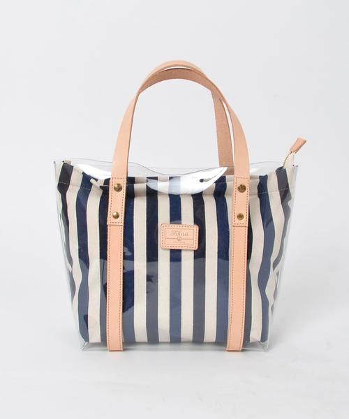 liflattie ships（リフラティ シップス）の「【別注】FOLNA（フォルナ）:マルチストライプ トート ◇（トートバッグ・レディース・ネイビー/グリーン・ONE SIZE）」の4枚目の写真