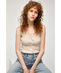 MOUSSY | FRONT BUTTON KNIT TANK TOP(タンクトップ)