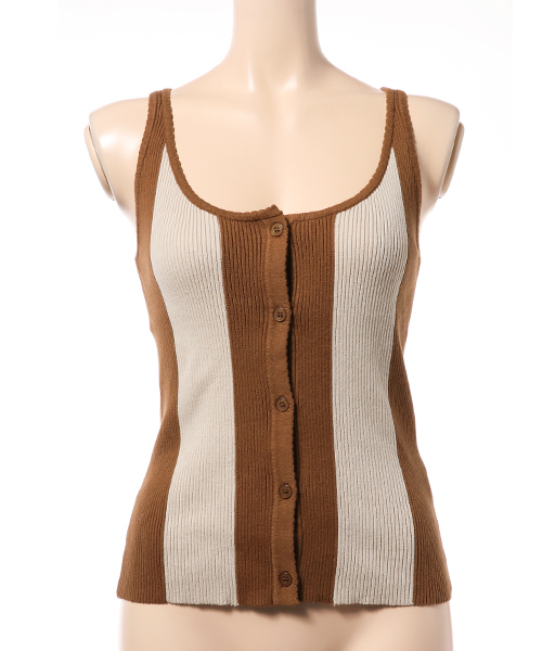 MOUSSY（マウジー）の「FRONT BUTTON KNIT TANK TOP（タンク