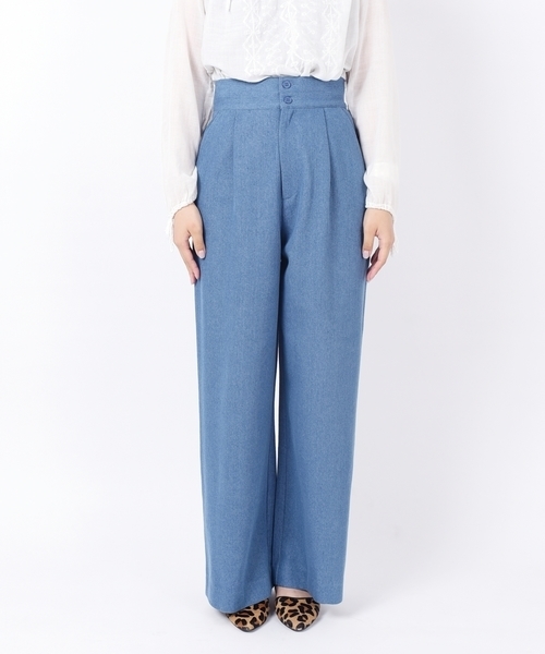 Khaju（カージュ）の「Khaju:レースアップデニムワイドパンツ２◇（デニムパンツ・レディース・ブルー/コバルトブルー・26/27）」の11枚目の写真