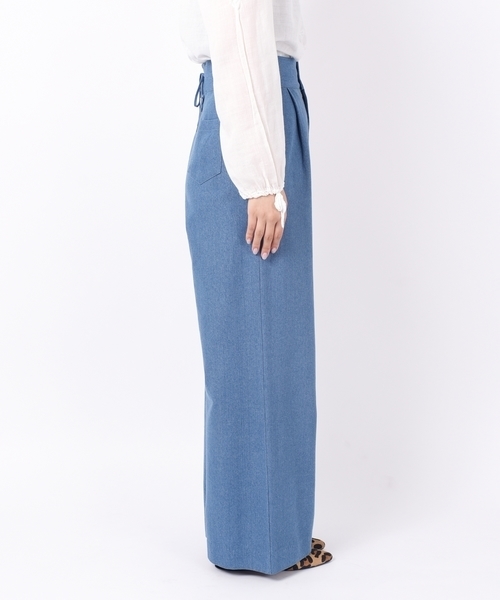 Khaju（カージュ）の「Khaju:レースアップデニムワイドパンツ２◇（デニムパンツ・レディース・ブルー/コバルトブルー・26/27）」の12枚目の写真