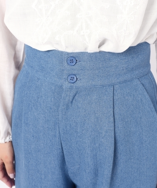 Khaju（カージュ）の「Khaju:レースアップデニムワイドパンツ２◇（デニムパンツ・レディース・ブルー/コバルトブルー・26/27）」の14枚目の写真