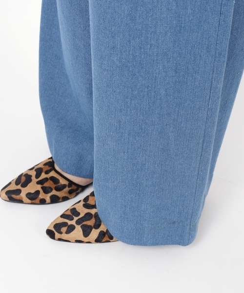 Khaju（カージュ）の「Khaju:レースアップデニムワイドパンツ２◇（デニムパンツ・レディース・ブルー/コバルトブルー・26/27）」の8枚目の写真