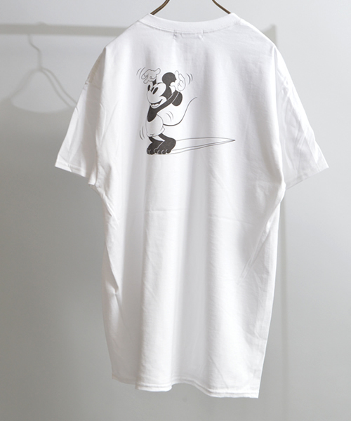 SURF/BRAND（サーフブランド）の「【Fine最新号掲載】SURF/BRAND サーフブランド Disney/ディズニー MICKEY NO.3 SURB18ST1-05DS（Tシャツ/カットソー・メンズ・ホワイト/ブラック・XL/M/L/S）」の4枚目の写真