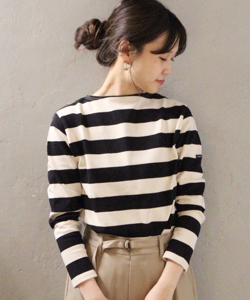 SAINT JAMES（セントジェームス）の「【SAINT JAMES/セントジェームス】 ウェッソン ワイドボーダー#（Tシャツ/カットソー・レディース・ネイビー/ホワイト系その他・SMALL）」の2枚目の写真