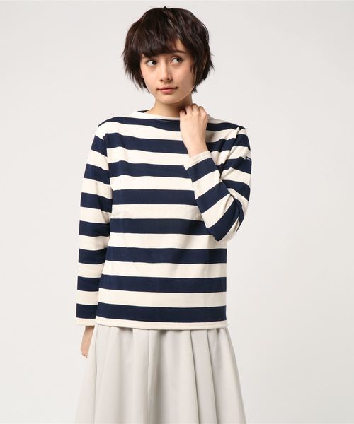 SAINT JAMES（セントジェームス）の「【SAINT JAMES/セントジェームス】 ウェッソン ワイドボーダー#（Tシャツ/カットソー・レディース・ネイビー/ホワイト系その他・SMALL）」の9枚目の写真