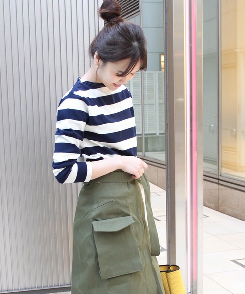 SAINT JAMES（セントジェームス）の「【SAINT JAMES/セントジェームス】 ウェッソン ワイドボーダー#（Tシャツ/カットソー・レディース・ネイビー/ホワイト系その他・SMALL）」の16枚目の写真