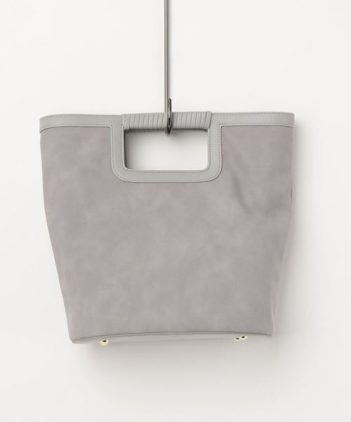 RIVE DROITE（リヴドロワ）の「ヌバック風クリ手トートBAG（ハンドバッグ・レディース・ライトグレー/ベージュ・FREE）」の4枚目の写真