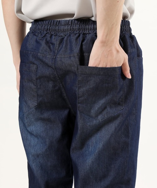 TopIsm（トップイズム）の「ライトデニム ストレッチ 裾リブ ジョガーパンツ（デニムパンツ・メンズ・ネイビー/サックスブルー/ブルー系その他・L/M/XL）」の12枚目の写真