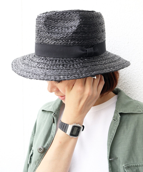 salle de bal（サルデバル）の「∴ラフィアハット / つば広帽 中折れ（ハット・レディース・グレー/ナチュラル/キャメル/オレンジ/ブラック・FREE）」の2枚目の写真