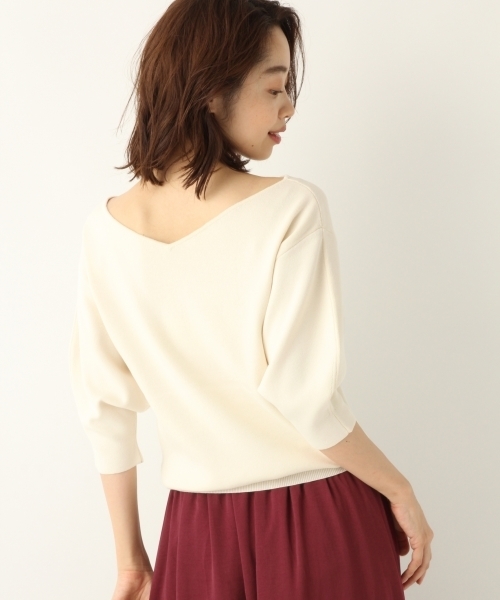 A part by（アパートバイ）の「14GCソウバリパフ5S　800690（ニット/セーター・レディース・ホワイト/ブラック/ベージュ/ボルドー・FREE）」の6枚目の写真