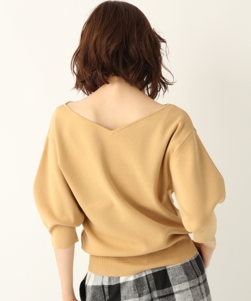 A part by（アパートバイ）の「14GCソウバリパフ5S　800690（ニット/セーター・レディース・ホワイト/ブラック/ベージュ/ボルドー・FREE）」の8枚目の写真