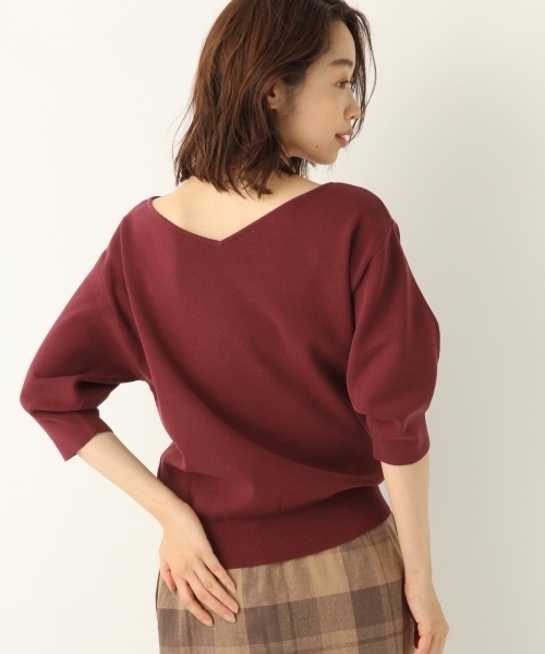 A part by（アパートバイ）の「14GCソウバリパフ5S　800690（ニット/セーター・レディース・ホワイト/ブラック/ベージュ/ボルドー・FREE）」の9枚目の写真