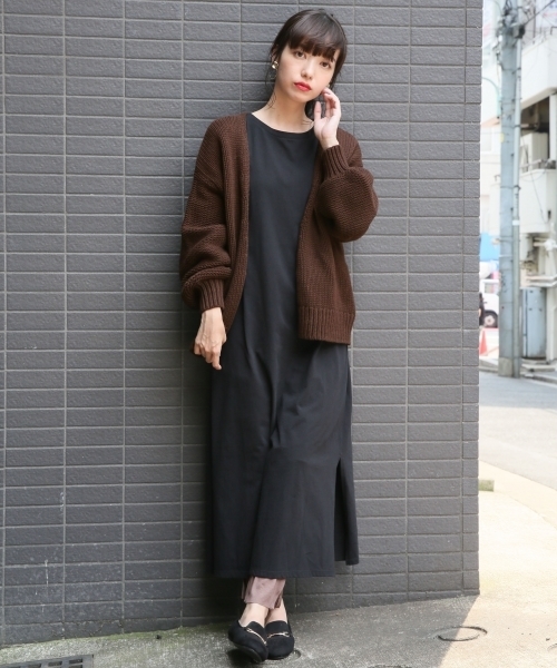 LOWRYS FARM（ローリーズファーム）の「1.5Gカーディガン　804294（カーディガン/ボレロ・レディース・ベージュ/ブラウン/オフホワイト/ブラック/グリーン・FREE）」の9枚目の写真