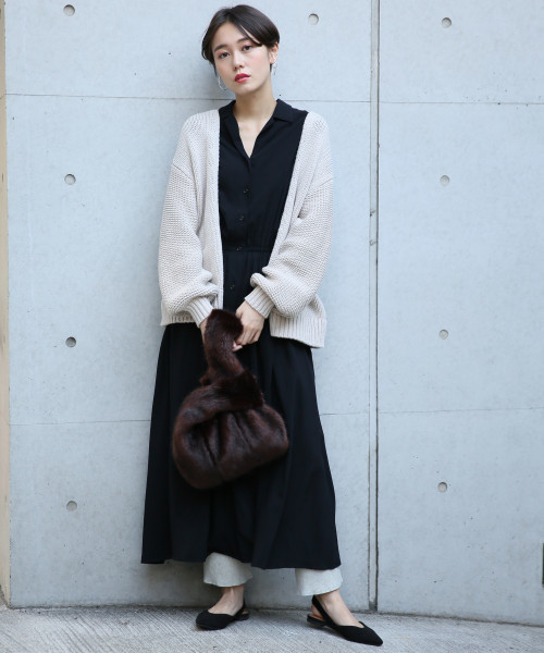 LOWRYS FARM（ローリーズファーム）の「1.5Gカーディガン　804294（カーディガン/ボレロ・レディース・ベージュ/ブラウン/オフホワイト/ブラック/グリーン・FREE）」の22枚目の写真