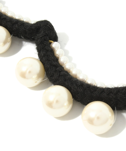 bpr BEAMS Women's（ビーピーアール　ビームス）の「GALERIE DES BAINS / ロープ&パール ネックレス（ネックレス・レディース・ブラック・ONE SIZE）」の3枚目の写真