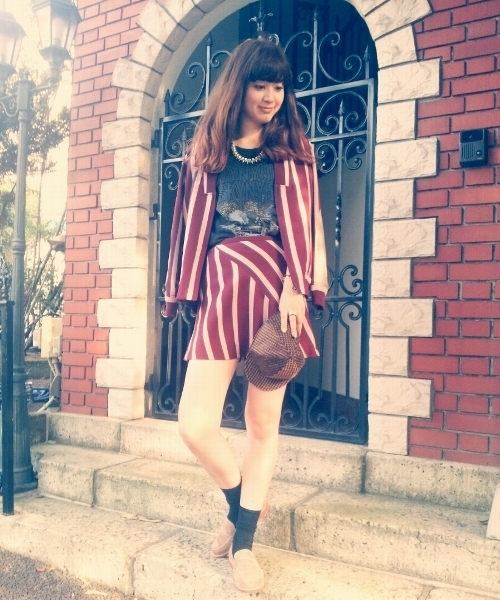 Another Edition（アナザーエディション）の「NYN REGIME ST フレアー SK（スカート・レディース・ワインレッド/ターコイズブルー・SMALL/MEDIUM）」の2枚目の写真