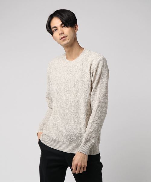 Ranch standard(ランチスタンダード)の「【Ranch standard】 RA18-103 ネップ アムンゼンニット(ニット/セーター・メンズ・ブラック/ブラウン/ナチュラル・2/3)」の1枚目の写真