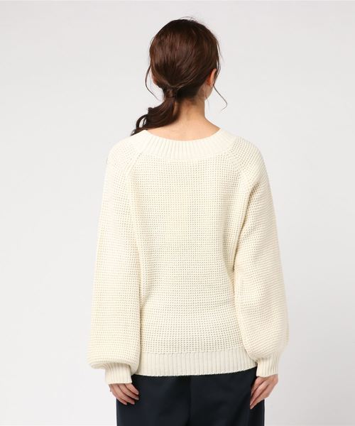 KOBE LETTUCE（コウベレタス）の「ボートネックワッフルニットプルオーバー＊レディース/トップス[C3511]神戸レタス（ニット/セーター・レディース・チャコールグレー/ブラック/パープル/アイボリー・FREE）」の6枚目の写真