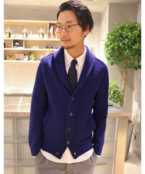 EDIFICE（エディフィス）の「◇Meliuoラーベンショール カーディガン（カーディガン/ボレロ・メンズ・ブルー系その他/ネイビー/キャメル/チャコールグレー/ブラック/アイボリー・44/46/48/50）」の5枚目の写真