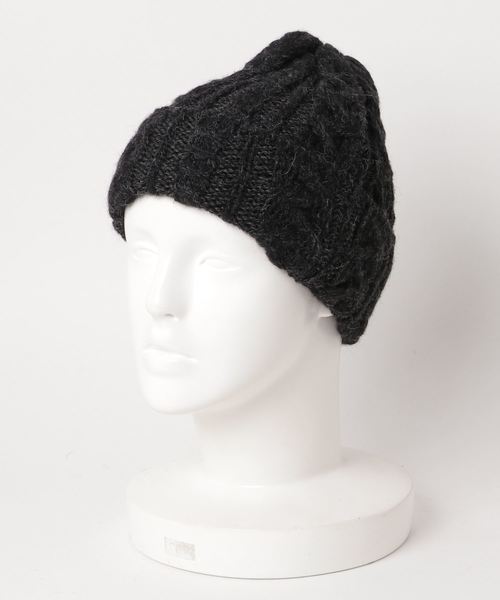 HIGHLAND 2000（ハイランドトゥーサウザンド）の「HIGHLAND2000(ハイランド2000)ALPACA BOB CAP ボブキャップ（ニットキャップ/ビーニー・レディース・チャコールグレー/ライトグレー/ブラック/ダークグリーン/ネイビー/オレンジ/キャメル・FREE）」の3枚目の写真