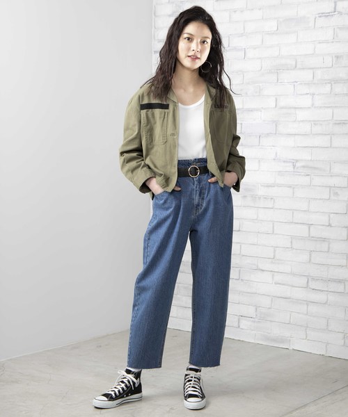 WEGO(ウィゴー)の「WEGO/ギャザーマムパンツ(デニムパンツ・レディース・インディゴブルー/ライトインディゴブルー・FREE)」の16枚目の写真