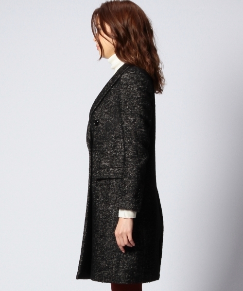 UNITED ARROWS（ユナイテッドアローズ）の「UAG W/LI ヘリンボーン チェスターコート（その他アウター・レディース・ブラック・40/38/36）」の3枚目の写真