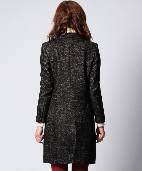 UNITED ARROWS（ユナイテッドアローズ）の「UAG W/LI ヘリンボーン チェスターコート（その他アウター・レディース・ブラック・40/38/36）」の4枚目の写真