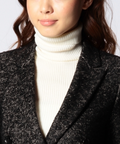 UNITED ARROWS（ユナイテッドアローズ）の「UAG W/LI ヘリンボーン チェスターコート（その他アウター・レディース・ブラック・40/38/36）」の5枚目の写真