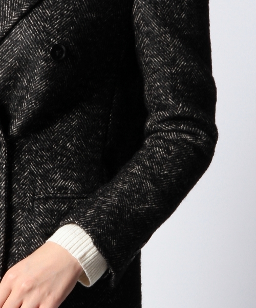 UNITED ARROWS（ユナイテッドアローズ）の「UAG W/LI ヘリンボーン チェスターコート（その他アウター・レディース・ブラック・40/38/36）」の6枚目の写真