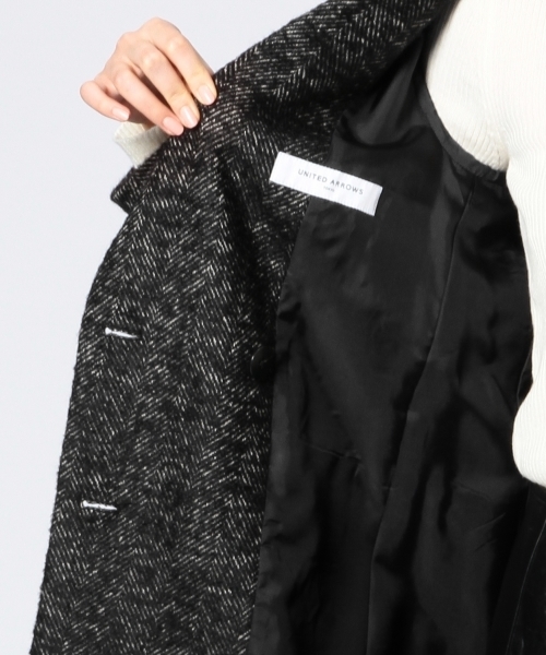 UNITED ARROWS（ユナイテッドアローズ）の「UAG W/LI ヘリンボーン チェスターコート（その他アウター・レディース・ブラック・40/38/36）」の12枚目の写真