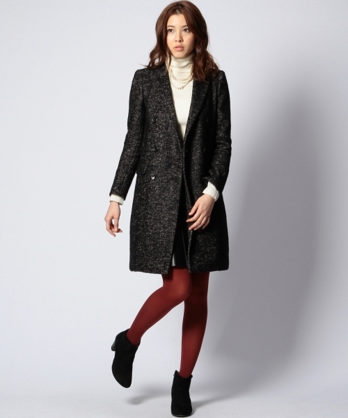 UNITED ARROWS（ユナイテッドアローズ）の「UAG W/LI ヘリンボーン チェスターコート（その他アウター・レディース・ブラック・40/38/36）」の9枚目の写真