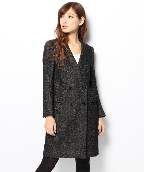 UNITED ARROWS（ユナイテッドアローズ）の「UAG W/LI ヘリンボーン チェスターコート（その他アウター・レディース・ブラック・40/38/36）」の10枚目の写真