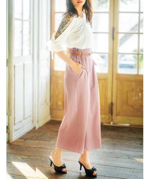 GeeRA(ジーラ)の「合皮ベルト付ワイドパンツ(その他パンツ・レディース・ブラック/チェック/スモークピンク/ドット・SMALL/LARGE/X-LARGE/MEDIUM)」の11枚目の写真