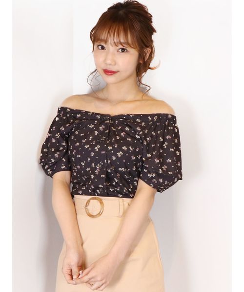 dazzlin（ダズリン）の「おはなプリントブラウス（シャツ/ブラウス・レディース・オフホワイト/ブラック・SMALL/MEDIUM）」の2枚目の写真