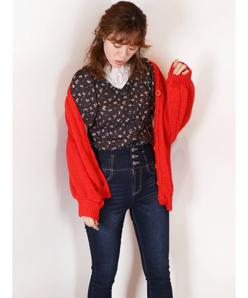 dazzlin（ダズリン）の「おはなプリントブラウス（シャツ/ブラウス・レディース・オフホワイト/ブラック・SMALL/MEDIUM）」の4枚目の写真