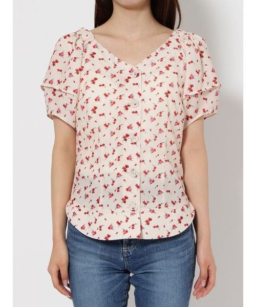 dazzlin（ダズリン）の「おはなプリントブラウス（シャツ/ブラウス・レディース・オフホワイト/ブラック・SMALL/MEDIUM）」の7枚目の写真