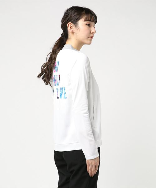 le coq sportif（ルコックスポルティフ）の「ルコックスポルティフ シャツジャケット（ノーカラージャケット・レディース・グリーン/ホワイト・M/L）」の3枚目の写真