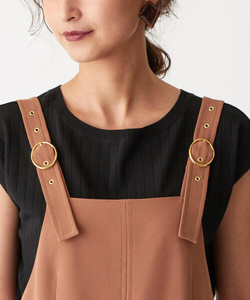 EMMEL REFINES(エメルリファインズ)の「FC PE バックル ジャンパースカート(ワンピース・レディース・ブラック/ブラウン・S/M)」の7枚目の写真