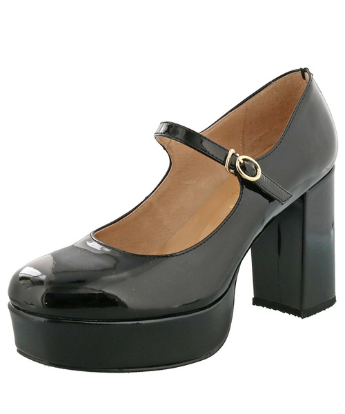 あしながおじさん（アシナガオジサン）の「〈あしながおじさん〉厚底ストラップパンプス（パンプス・レディース・クリアブラック/チェック/ブラック/レッド・22.5cm/24.0cm/23.0cm/23.5cm/24.5cm）」の8枚目の写真