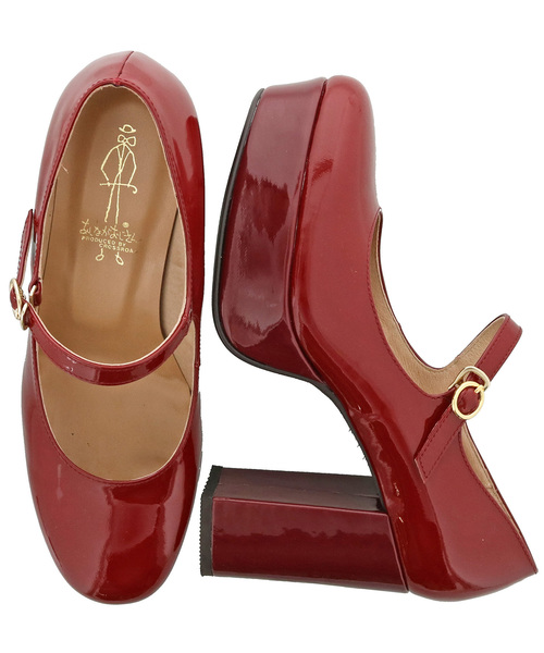 あしながおじさん（アシナガオジサン）の「〈あしながおじさん〉厚底ストラップパンプス（パンプス・レディース・クリアブラック/チェック/ブラック/レッド・22.5cm/24.0cm/23.0cm/23.5cm/24.5cm）」の6枚目の写真