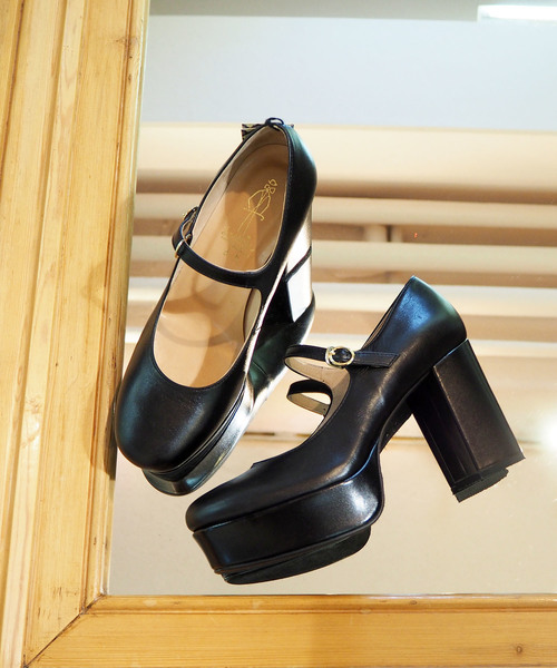 あしながおじさん（アシナガオジサン）の「〈あしながおじさん〉厚底ストラップパンプス（パンプス・レディース・クリアブラック/チェック/ブラック/レッド・22.5cm/24.0cm/23.0cm/23.5cm/24.5cm）」の10枚目の写真