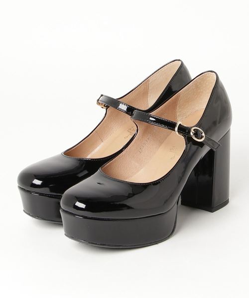 あしながおじさん（アシナガオジサン）の「〈あしながおじさん〉厚底ストラップパンプス（パンプス・レディース・クリアブラック/チェック/ブラック/レッド・22.5cm/24.0cm/23.0cm/23.5cm/24.5cm）」の14枚目の写真