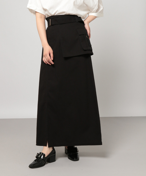 PAGEBOY（ページボーイ）の「エプロンポケットミリタリースカート（スカート・レディース・ブラック/カーキ/キャメル・FREE）」の6枚目の写真