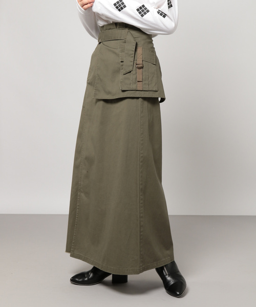 PAGEBOY（ページボーイ）の「エプロンポケットミリタリースカート（スカート・レディース・ブラック/カーキ/キャメル・FREE）」の22枚目の写真
