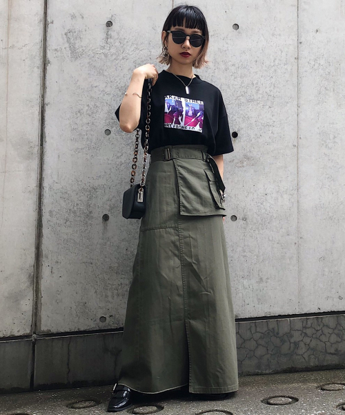 PAGEBOY（ページボーイ）の「エプロンポケットミリタリースカート（スカート・レディース・ブラック/カーキ/キャメル・FREE）」の21枚目の写真