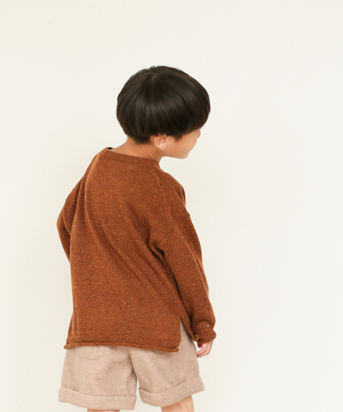 LOWRYS FARM(ローリーズファーム)の「ネップBIGプルオーバー 855970(ニット/セーター・キッズ・ベージュ/ブラウン/グレー/イエロー・110/120/130)」の1枚目の写真