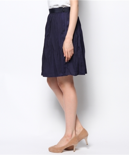 NANO universe（ナノユニバース）の「ボリュームギャザーミドル丈スカート（スカート・レディース・ベージュ/ネイビー/ホワイト・38/36）」の4枚目の写真